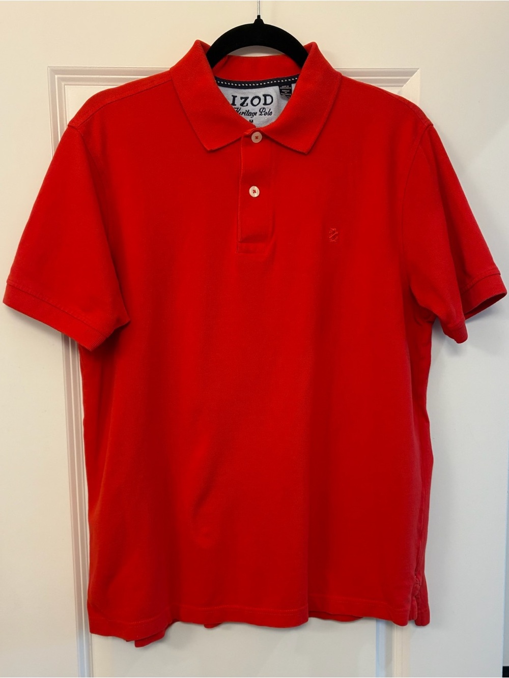 IZOD Short Sleeve Heritage Polo Shirt Red Men’s Size Medium